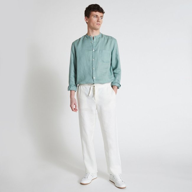 Pantalon élastiqué en lin - MONOPRIX