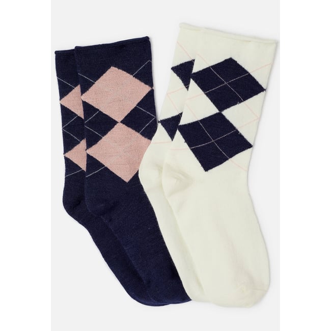 Paires de chaussettes losanges soie et thermolactyl - Lot de 2 - DAMART