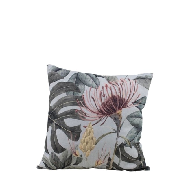 Coussin imprimé floral 45x45cm vert <span itemprop=