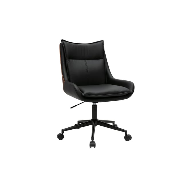 Chaise de bureau à roulettes en tissu effet velours texturé beige et métal chromé BLAISE Couleur noir <span itemprop=