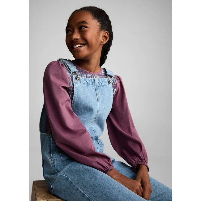 Salopette longue jean bleu moyen <span itemprop=