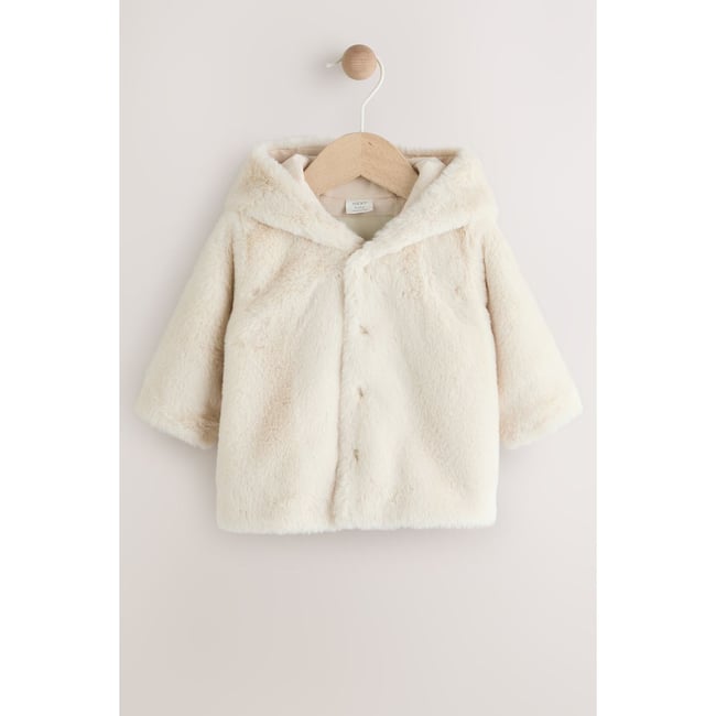 Veste à capuche en imitation fourrure pour bébé - NEXT