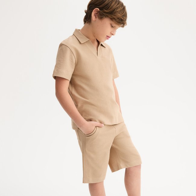 Ensemble 2 pièces polo et bermuda beige foncé LA REDOUTE COLLECTIONS
