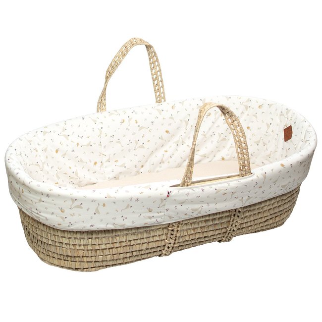 Couffin bébé avec Matelas, Habillage et Drap Housse SIDONIA sidonia, beige, écru, blanc <span itemprop=