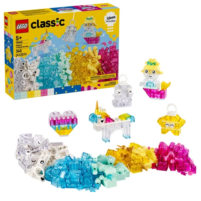 La boîte de briques transparentes magiques multicolore <span itemprop=