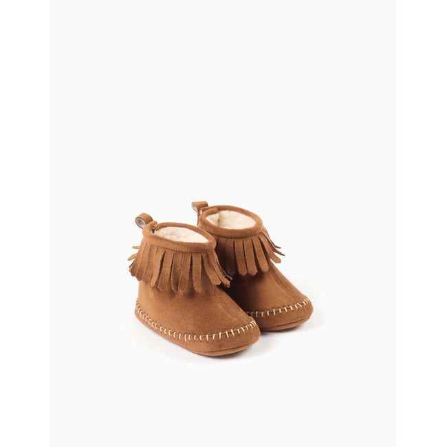 Bottes pré-marche avec doublure et franges multicolore <span itemprop=