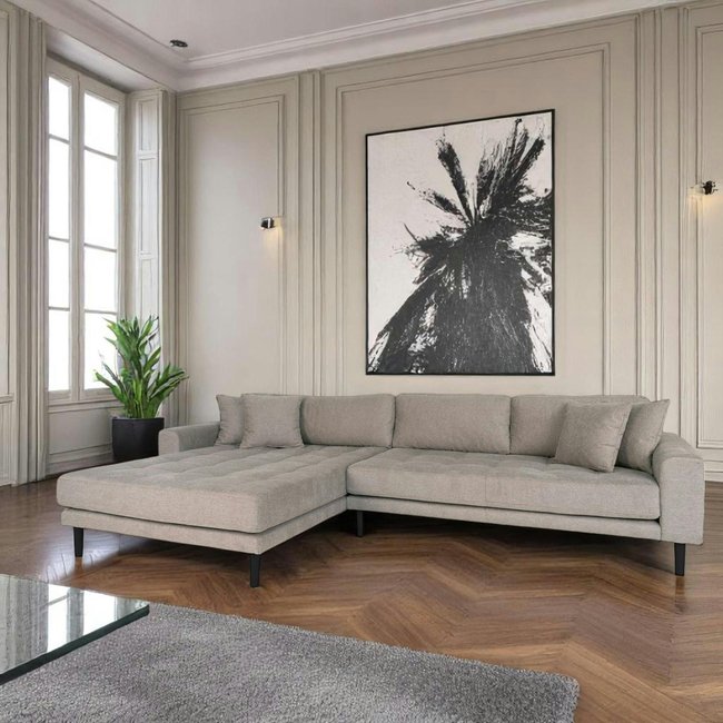 Canapé d'angle gris minéral - côté gauche, 290 cm AMSTERDAM Couleur gris <span itemprop=