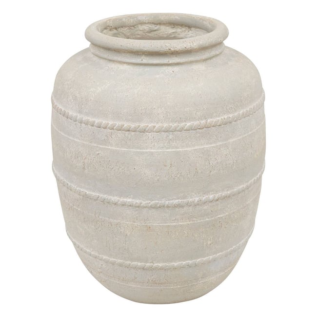 Vase jarre grande taille en oxyde de magnésium ROMIA Couleur blanc <span itemprop=
