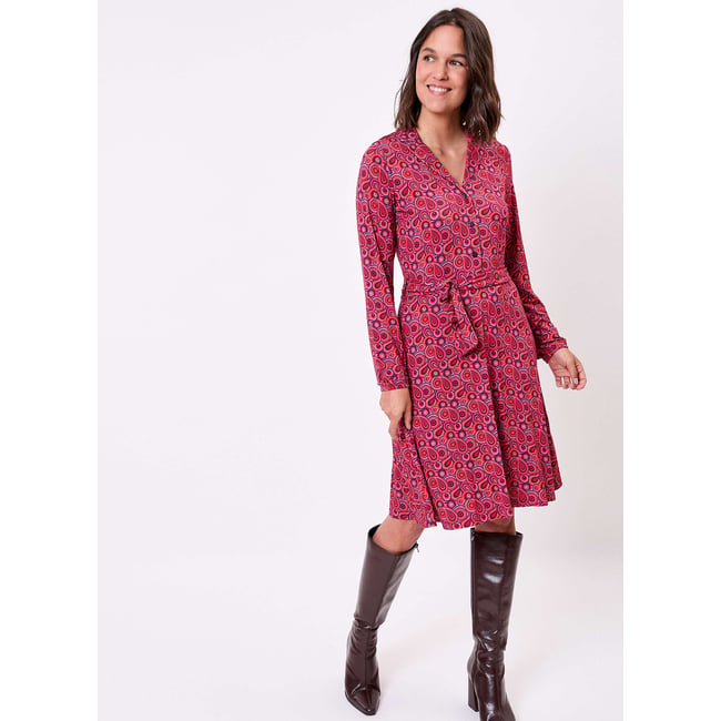 Robe imprimée maille fluide ceinturée EZONE - PRINCESSE NOMADE
