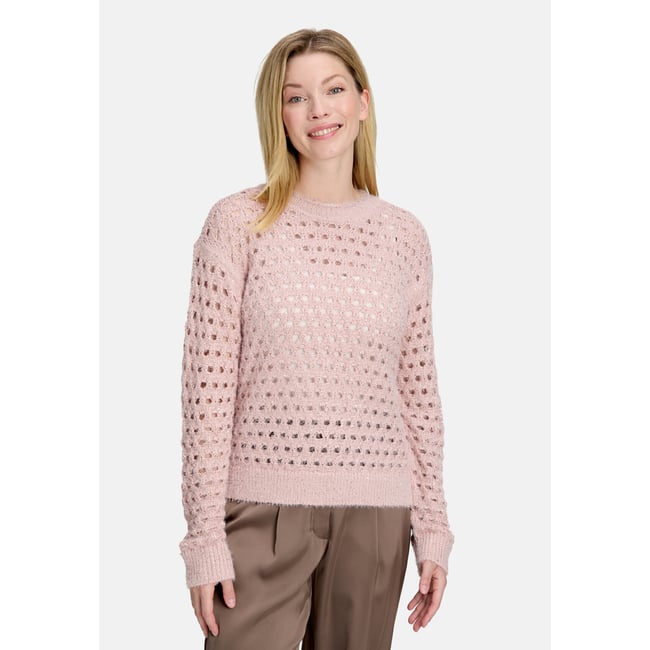 Pull-over en maille à teneur en fil fantaisie pale mauve <span itemprop=