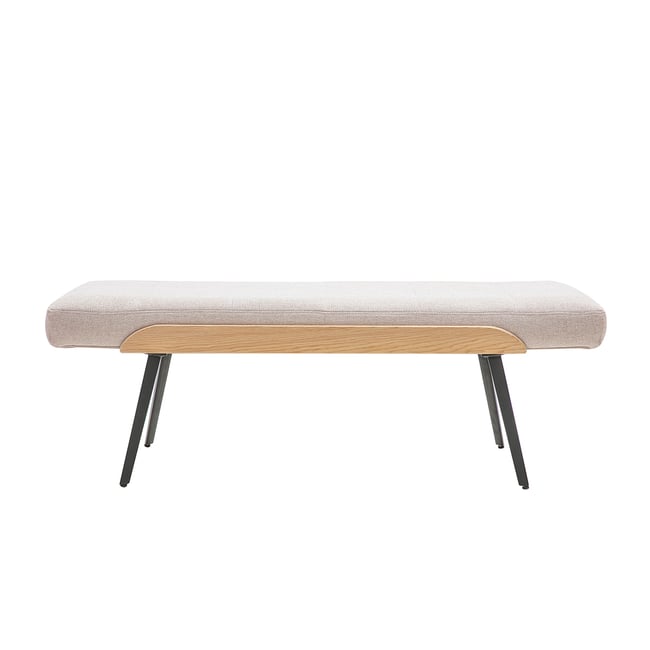 Banc noir, bois foncé et métal noir L123 cm ELIOR Couleur beige <span itemprop=