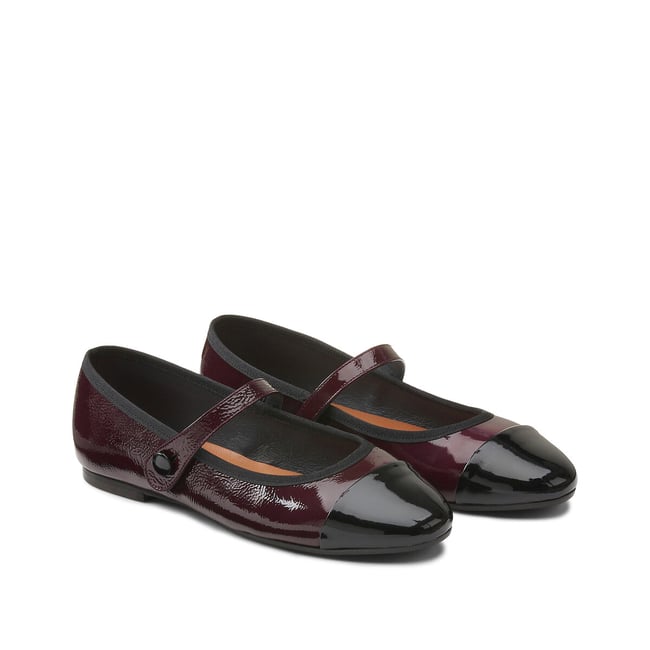 Ballerines en cuir Dreux, fabriquées en Europe noir/bordeaux <span itemprop=