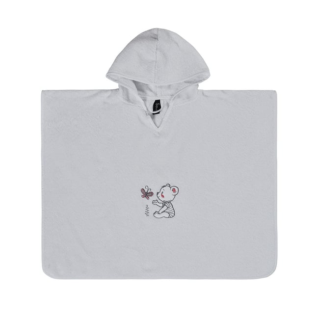 Poncho enfant 4/8 ans BABY BEAR blanc <span itemprop=