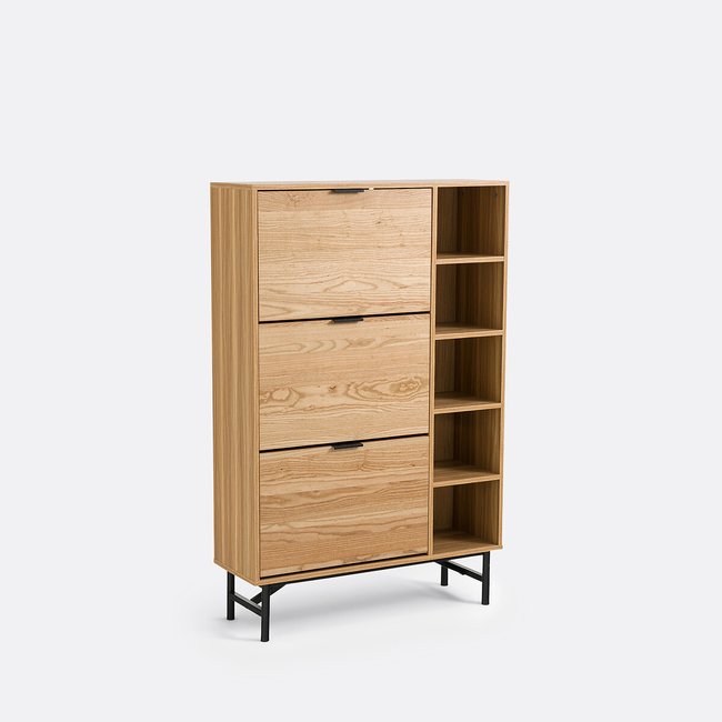Schuhschrank Jarta mit 3 Türen holz/metal <span itemprop=