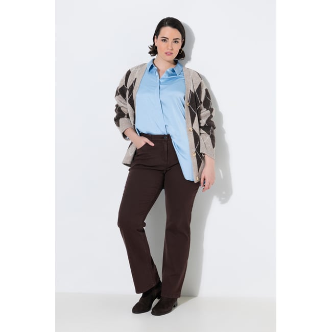 Jean Marie Bootcut, matière stretch acajou <span itemprop=