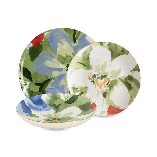 Service de table 36 pièces en porcelaine, FLORALUX Couleur multicolore <span itemprop=