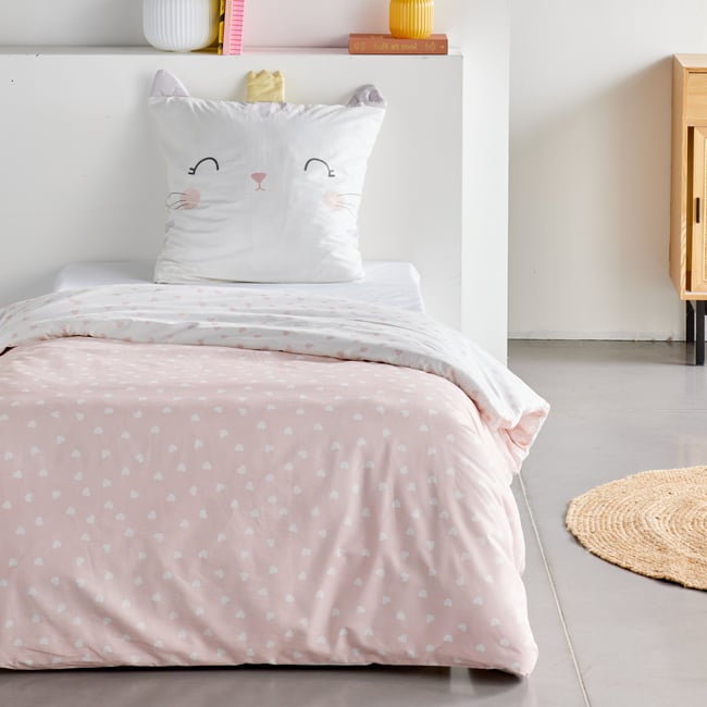 Parure de lit 1 personne FUNNY rose <span itemprop=