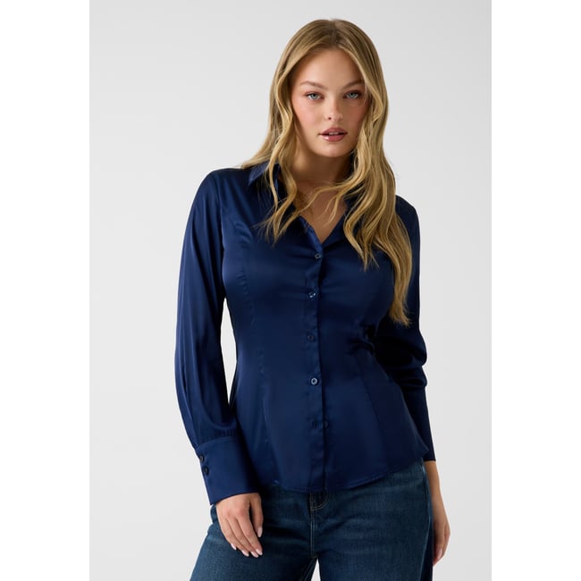 Chemise Slim bleu <span itemprop=