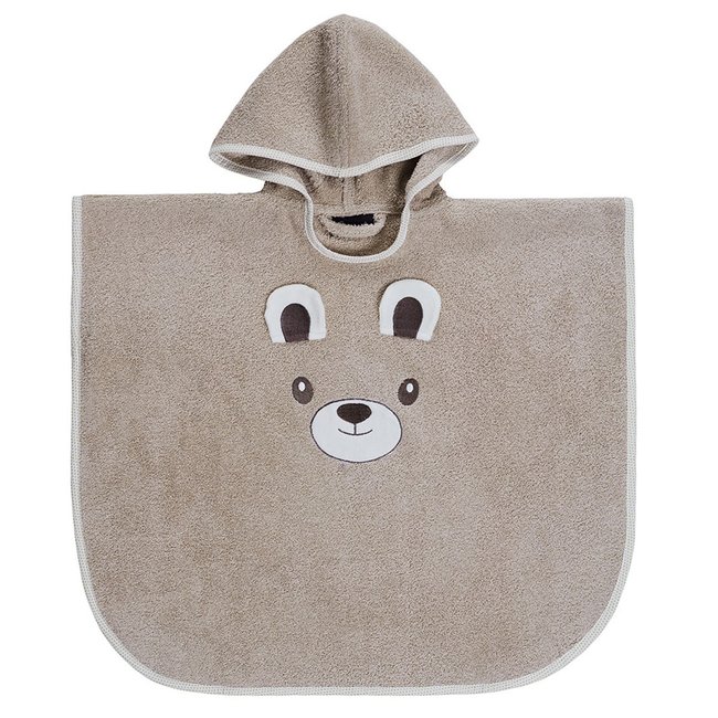 Poncho de bain enfant 4/8 ans BOBBY L'OURS sable <span itemprop=
