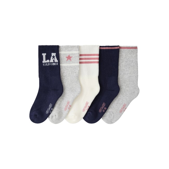 Lot de 5 chaussettes sport gris chiné <span itemprop=