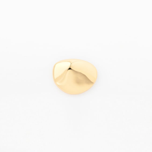 Broche galet - Collection Recyclée doré <span itemprop=