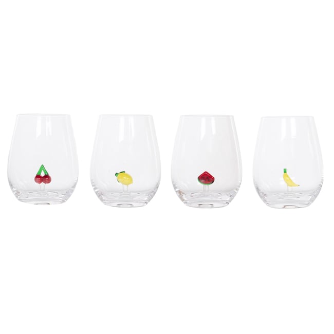 Verre fantaisie Frutti (lot de 4) - FRUTTI Couleur transparent / cristal <span itemprop=