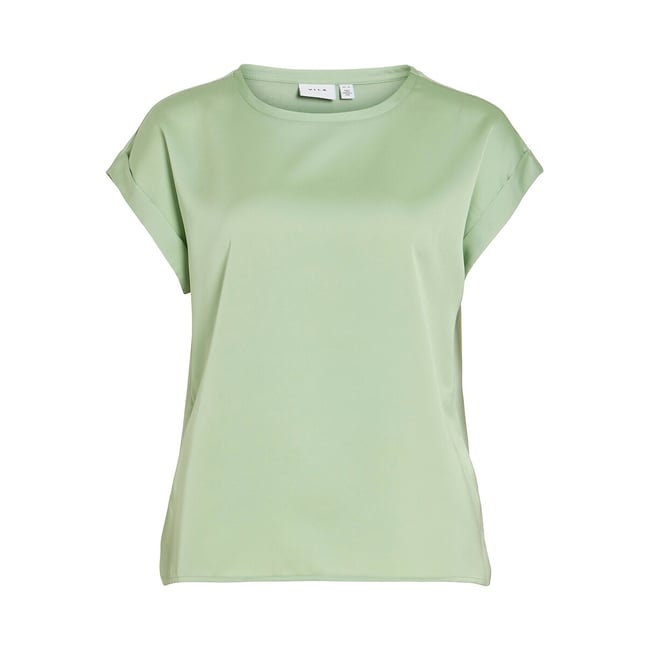 T-shirt satiné, col rond  - VILA