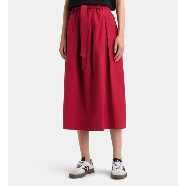 Jupe mi longue farrah pop coton rouge <span itemprop=