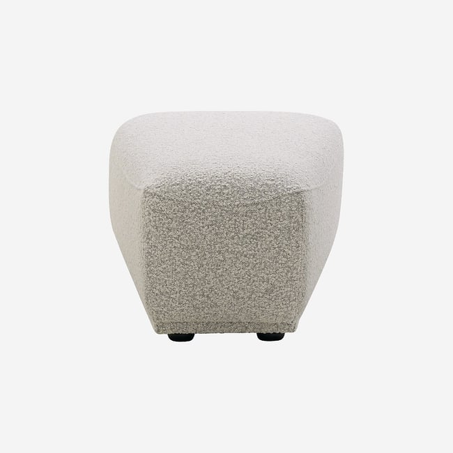 Repose-pieds trapèze en tissu bouclette RUDOLF Couleur gris <span itemprop=