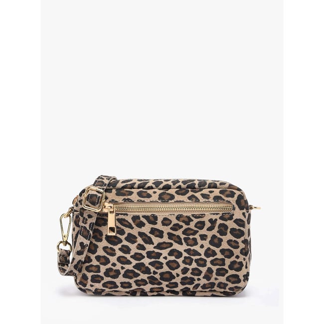Sac bandoulière Velvet leopardo cuir larice p <span itemprop=