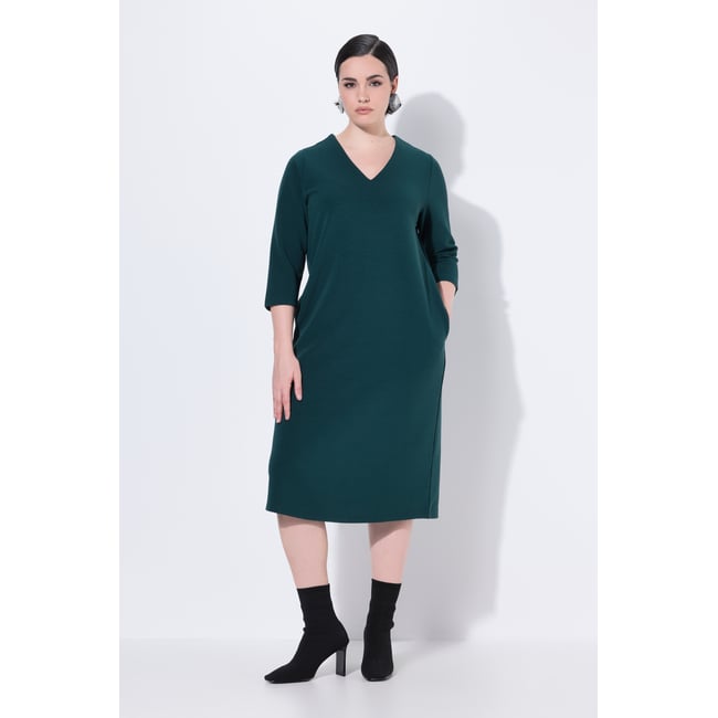 Robe en jersey avec poches vert sapin <span itemprop=