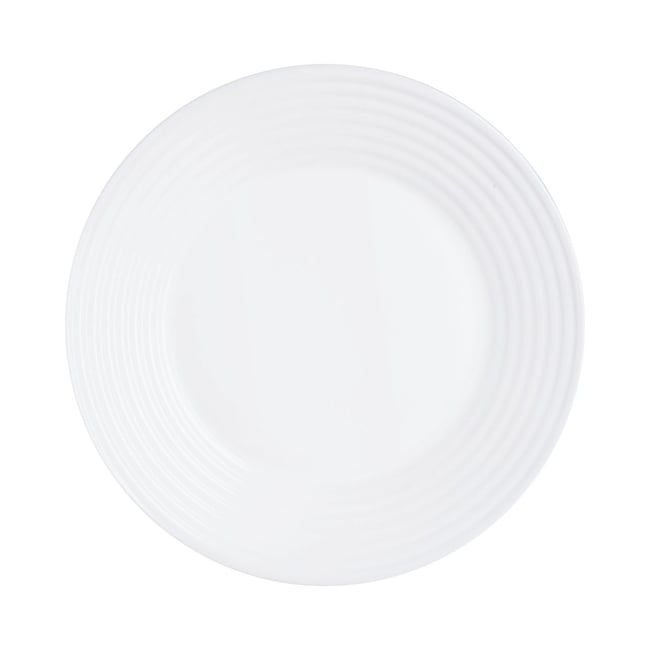 6 assiettes plates blanches 25cm -HARENA Couleur blanc <span itemprop=