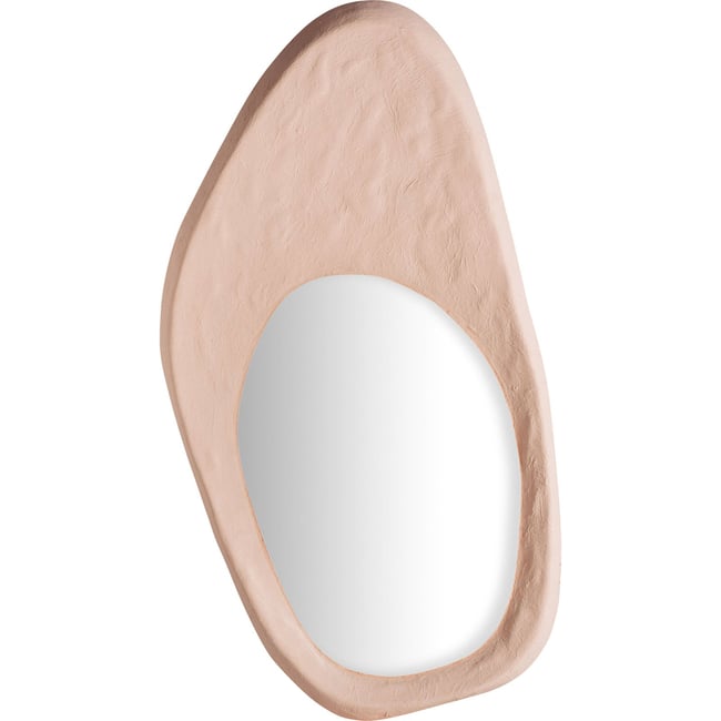 Miroir organique en résine Couleur rose pâle <span itemprop=