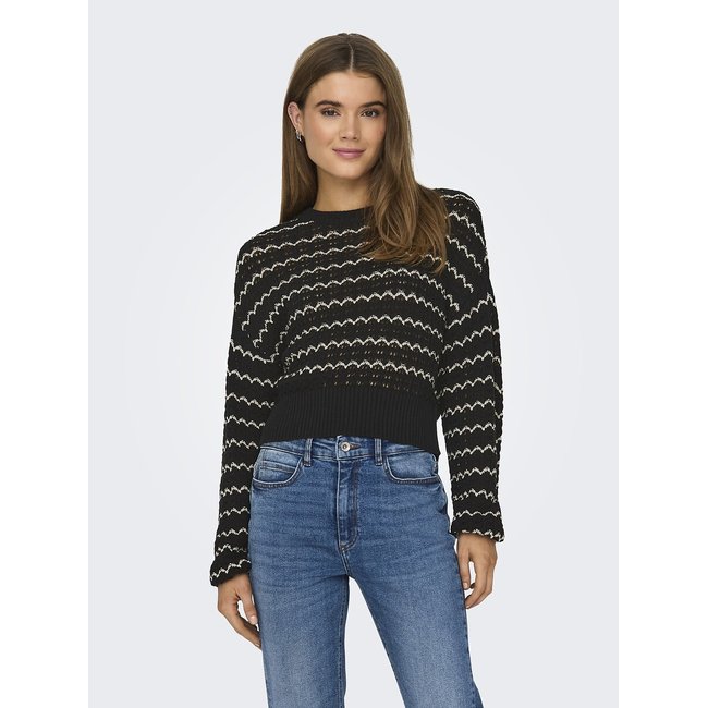 Trui in fijn tricot met ronde hals <span itemprop=