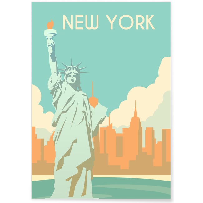 Poster New York Couleur blanc <span itemprop=