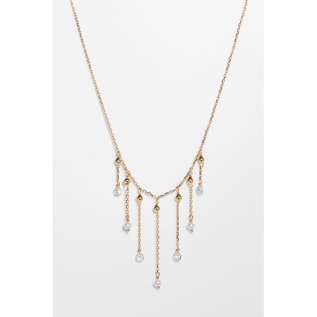 Collier Luna - Or 750‰ - Diamant blanc & perle de culture diamant blanc <span itemprop=