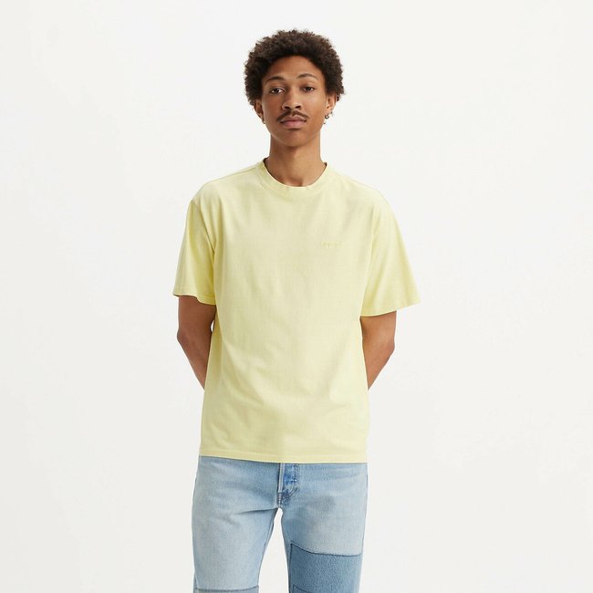 T-shirt red tab col rond logo brodé  jaune <span itemprop=