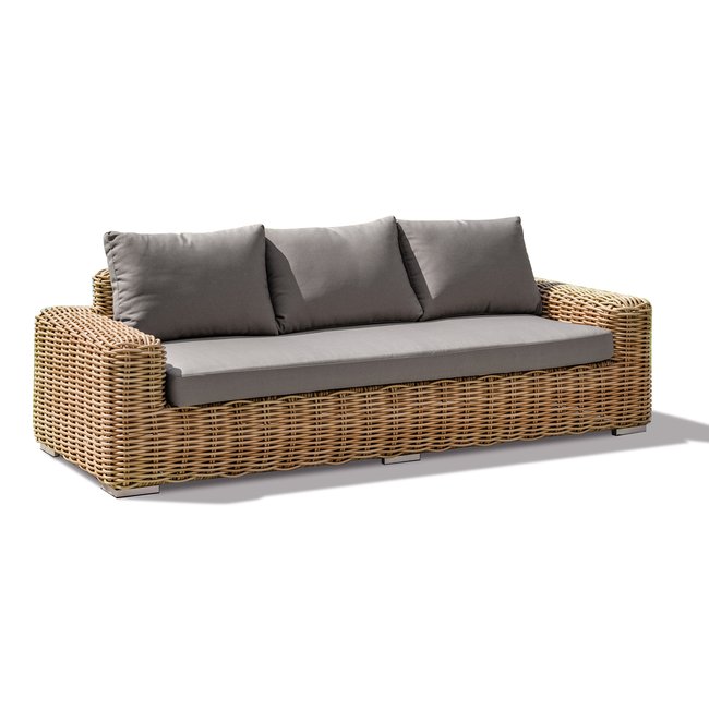 Canapé de jardin en résine tressée BORABORA marron <span itemprop=