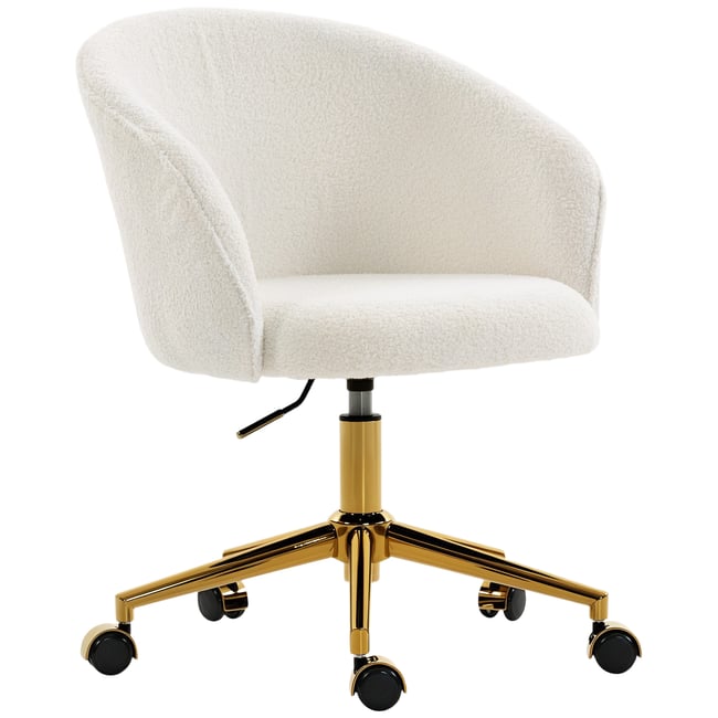 Chaise de bureau Polaire Teddy (100 % Couleur crème <span itemprop=