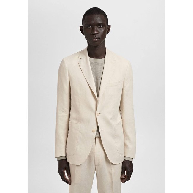 Veste de costume Salerno 100 % lin slim fit écru <span itemprop=