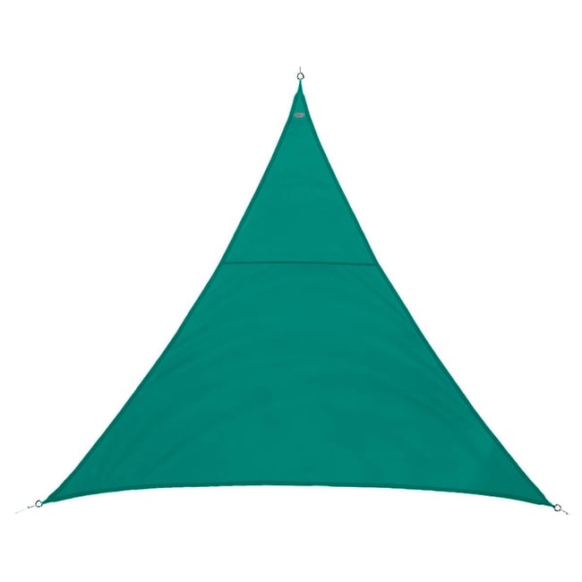 Voile d'ombrage triangulaire 2x2m déperlante CURACAO bleu emeraude <span itemprop=