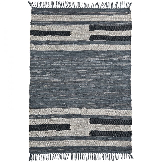Tapis en cuir et coton 120 x 180 cm Couleur v002232 <span itemprop=