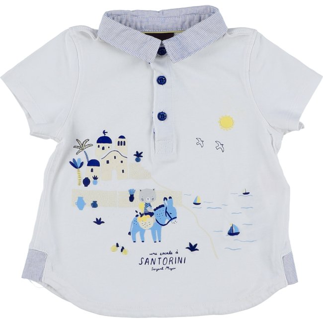Polo - Bon état blanc;bleu <span itemprop=