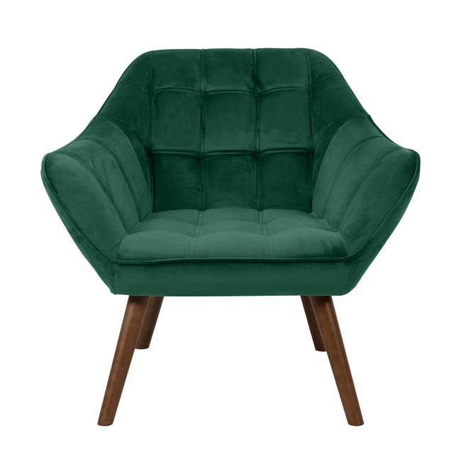 Fauteuil en velours - SIMBA Couleur vert foncé <span itemprop=