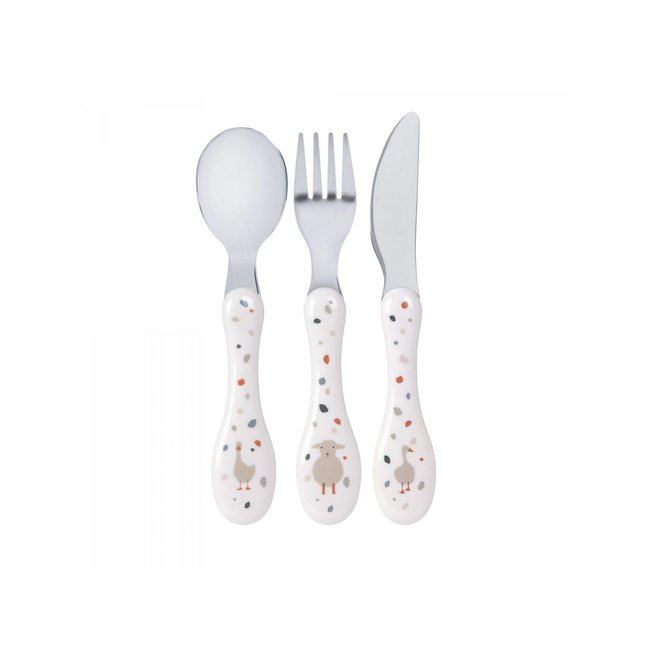 Couverts inox 3 pc Little Chums Chat - LASSIG