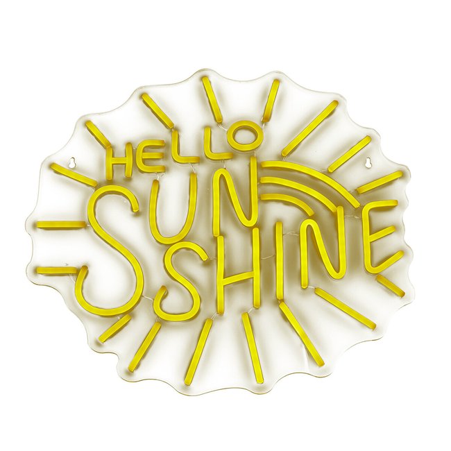 Hello Sunshine Sign, neon yellow, SO'HOME