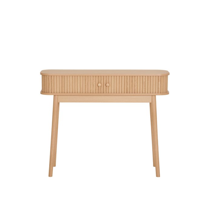 Console 2 portes coulissantes en bois L100cm- NIKKO Couleur bois clair <span itemprop=