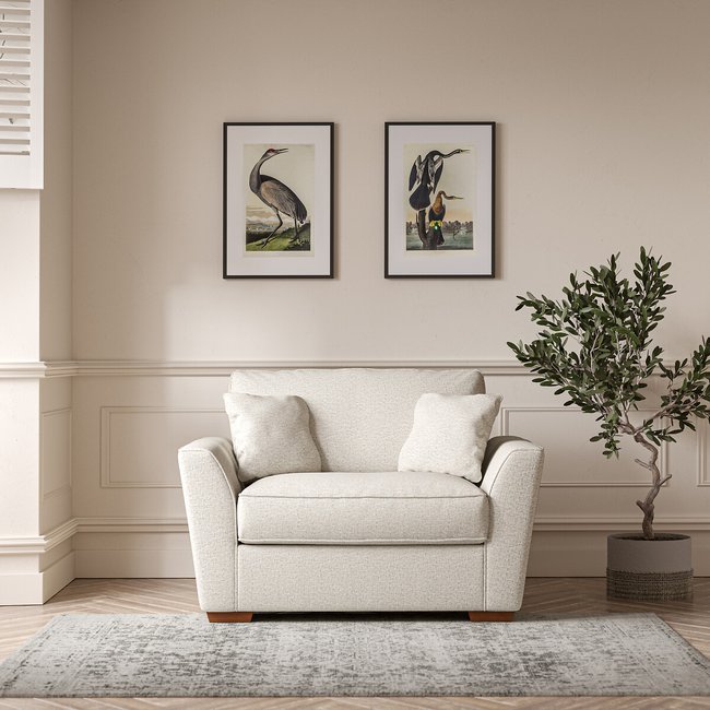 Florence Woven Snuggle Chair with Dark Brown Wood Legs - SO'HOME