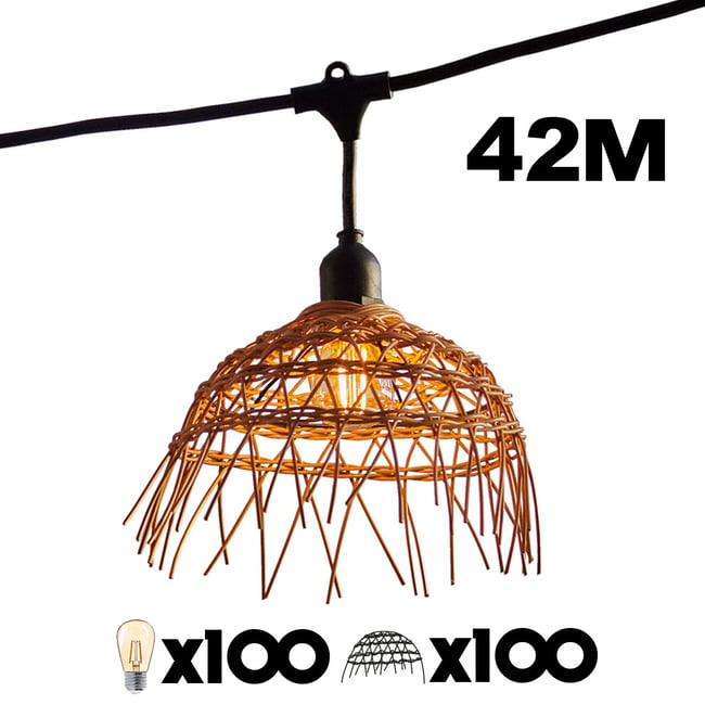 Guirlande connectable E27 10x HAWAII LIGHT Couleur marron <span itemprop=
