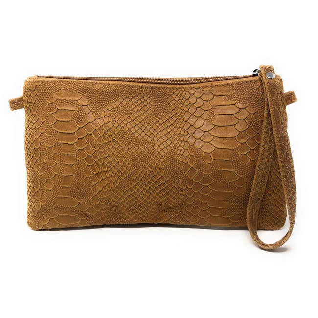 Sac à main pochette en cuir façon lézard DUNDEE - OH MY BAG